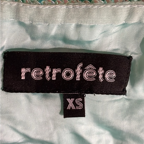Retrofete dress, sequin, mint colour, high slit, worn once, size xs - Picture 3 of 3